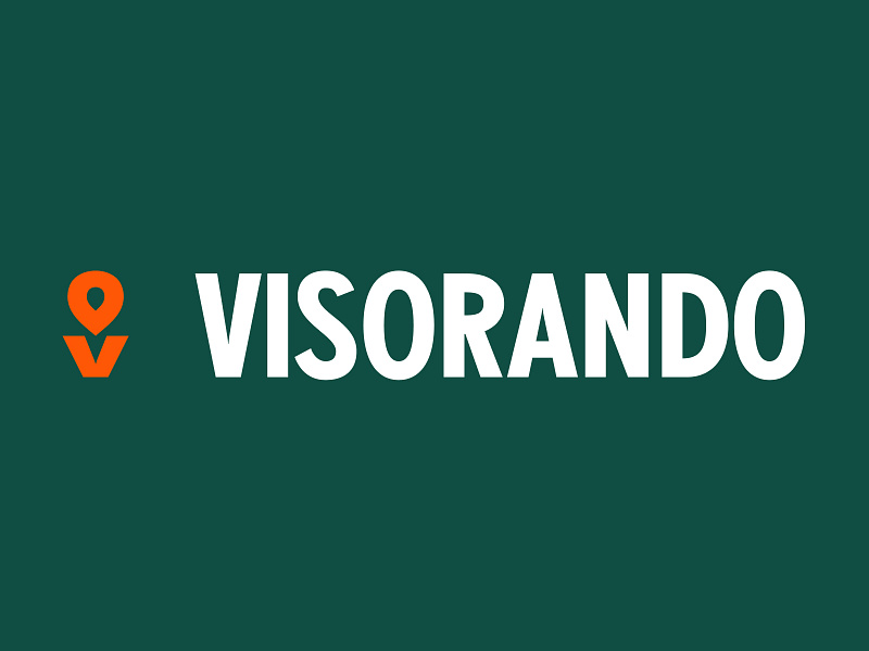 Visorando Logo - Hiking App app branding condensed graphic design green hiking logo minimalism nature orange