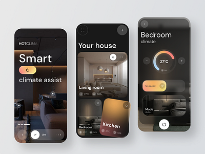 Smart Home Climate Assist App aircare branding climate assist climate contol design ecofriendlyapp graphic design healthcare interface iot logo mi home mobiledesign prototype redesign smarthome technology ui userfriendly ux