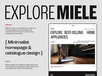 Miele Redesign Concept branding business corporate page ecommerce electronics home appliances miele ui uidesign ux uxdesign uxui web design web layout webdesign