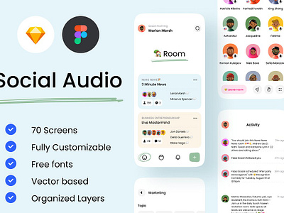 Social Audio App UI Kit clubhouse app clubhouse app design clubhouse app template clubhouse ui kit ios ios ui kit social audio app social audio app design social audio app ui kit social audio application social audio ui kit the social audio app the social audio ui app the social audio ui kit ui design ui kit