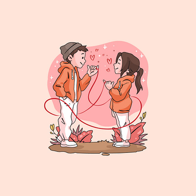 Vector Couple Illustration boy couple digitaldrwaing digitart flatdesign girl illustartor illustration valentine valentine day vector vector illustration