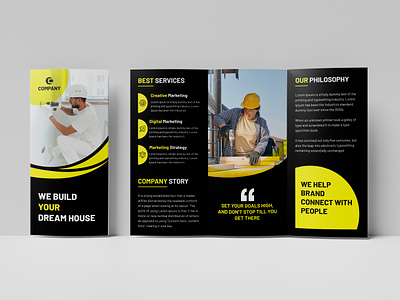 Trifold Brochure annual report banner brand identity branding brochure design business card construction brochure design flyer graphic design minimal print printing real estate social media post template three fold trifold brochure zfold