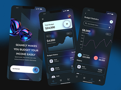 Seamely Budget App app application budget design finance financial fintech ui uiux ux