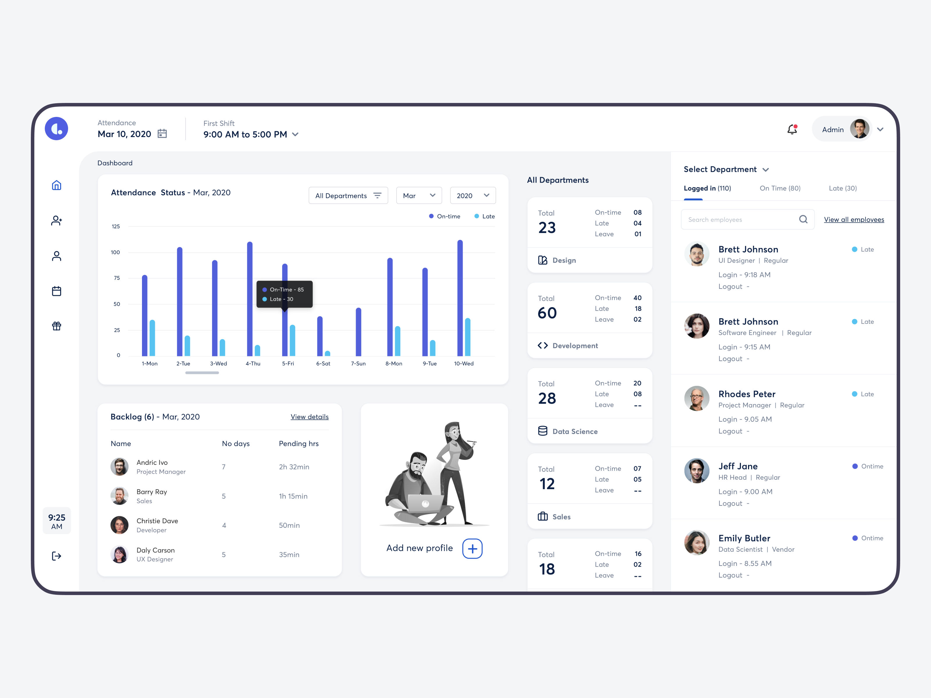 Live attendance dashboard