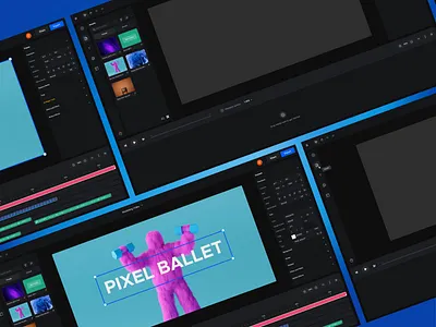 Video Editor Dashboard clean dark mode dark theme dasbhoard dashboard ui edit video editor editor tools effect menu gallery menu minimal modern ui ux video video editor video maker web design website