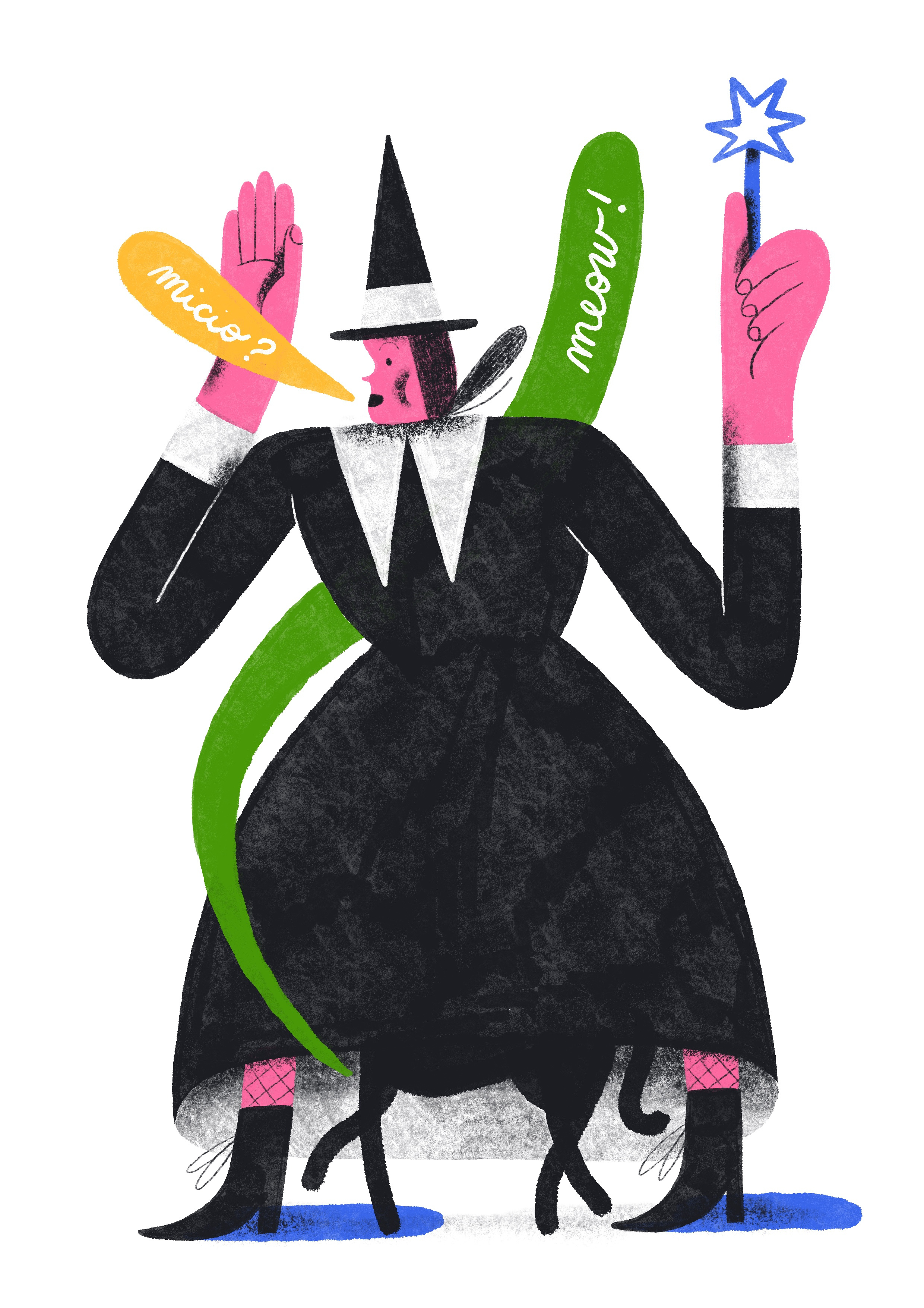 Witches and Cats character design childrens book editorial illustration picture book