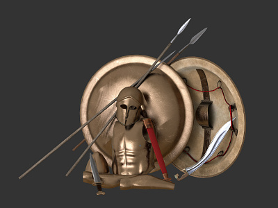 Panoplia of ancient Greeks in VIII - V c B.C. 3d 3dmodel ancient cinema4d design graphic design greek hellas history hoplit modeling render