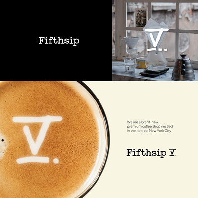 fifthsip (coffee shop) abstract branding brandmark coffee lettering logo logotype wordmark