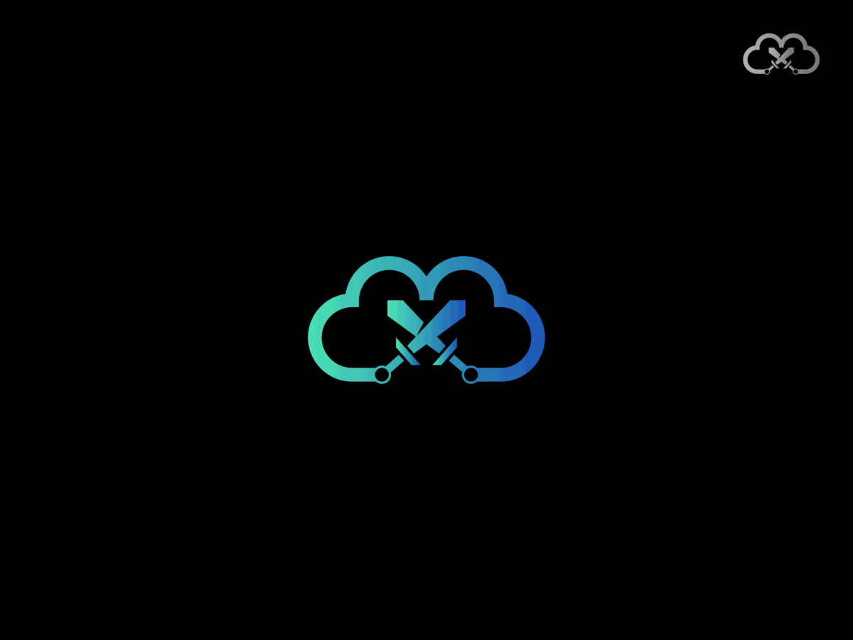 CloudWar_ Logo design cloud cool design icon logo minimal simple storage swords tech war