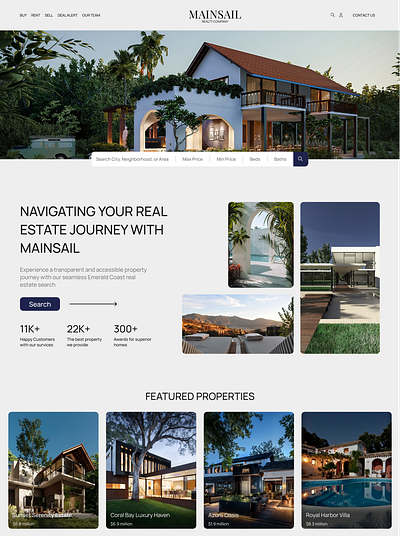 Website Redesign for Realty Company real estate redesign responsive design typography ui uiux ux website design