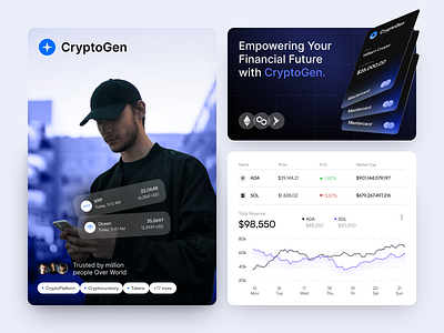 CryptoGen - Crypto Brand Identity agency arounda blockchain brand design brand guidelines brand identity branding branding design business crypto design digital illustration finance fintech graphic design graphicdesign identity nft visual design visual identity