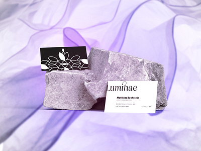 Luminae business card design art black and white blooming brand identity branding business card flower geometric illustration lighting logo logo design visual identity