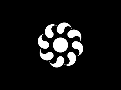 Into The Light Logomark abstract logo androaki black and white logo branding circle logo clothing brand logo design geometric logo logo logomark minimal logo yin yang