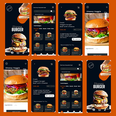 Burger Mobile App app burger mobile app design figma food recipe foodapp ui
