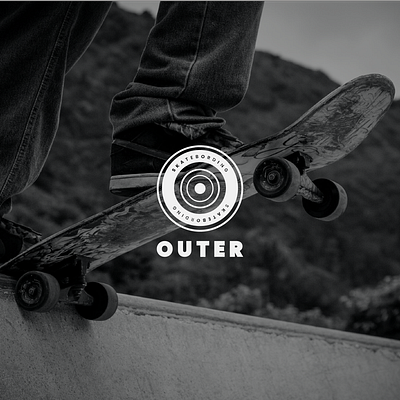 Outer skateboarding visual identity branding graphic design