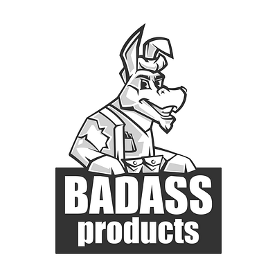 badass bad branding burro character design cool guy dangerous donkey graphic design logo mascot worker workman