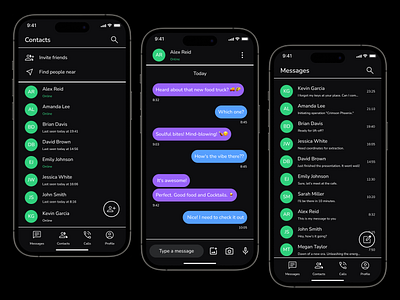 Day 013 - Direct Message 100 days ai chat app design bold colourful daily ui dark mode direct messages graphic design neon ui ux