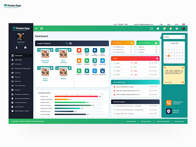 FosterApp - Dashboard UI dashboard design dashboard ui design minimal design ui design user interface design webapp design