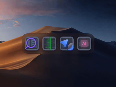 AI Developer Tools Icons UI 3d ai apple branding developer dock icons illustration interface macos mobile product design programmer raycast tools ui vscode web design