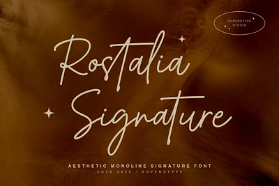 Rostalia Monoline Signature Font aesthetic branding design elegance fashion font fontstyle lettering monoline retro script signature typeface ui vintage