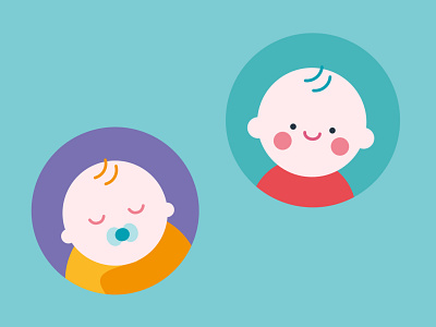 Cute Babies babies baby cute food processor illustration kids mobile app recipes ui ux