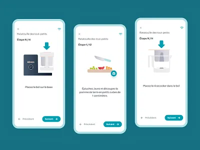 Babycook Smart baby cooking domotic food processor kids meal smartphone steps ui user interface ux