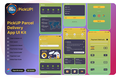 Parcel Delivery app branding graphic design logo ui