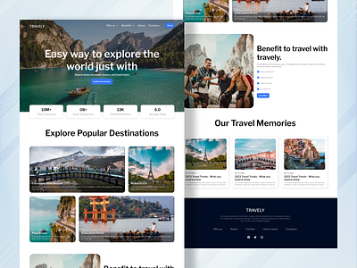 Travel - Travely Landing Page 999watt abstract design tourist places travel trip ui ux web design