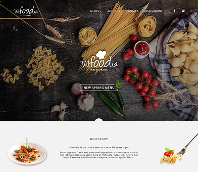 Landing page for Vilfoodia restaurant landing ui design restaurant