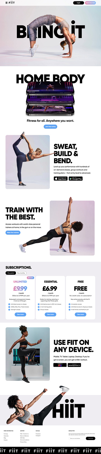 Fiit App - Homepage Redesign fiit fitness fitness app homepage redesign ui website workout workout app