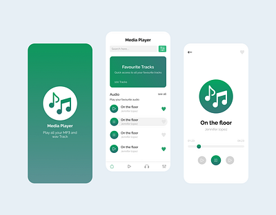 Media Player App app design logo typography ui ux