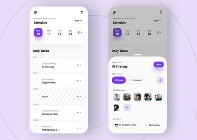 Meeting Scheduler app concept design figma ui user interface