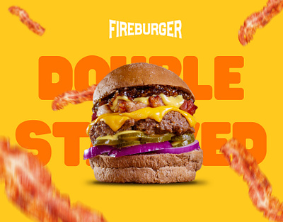 Fireburger restaurant social media branding branding graphic design logo