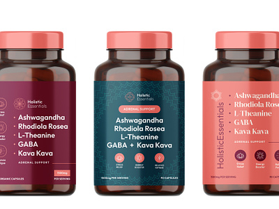Holistic Essentials - Supplements Packaging Design label label design packaging packaging design packaging label product packaging supplement supplement label supplement packaging supplements