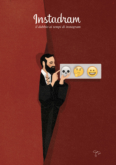 Instadram drama editorialillustration emoji icons illustration illustrator poster theatre