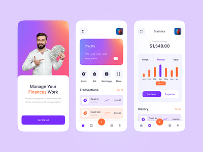 Bank & payment APP graphic design ui ux