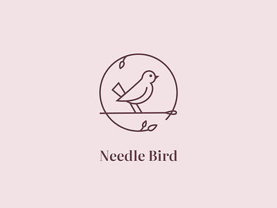 Bird Logo - Needle Bird - Logo for Embroidery Artist bird branding embroidery graphic design logo