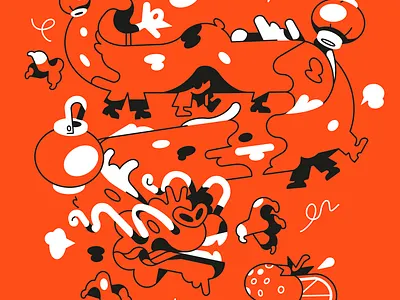 🐉🧡Dragon dance on the Lunar year🍊✴️ animation character design concept dragon drawing illustration lunaryear