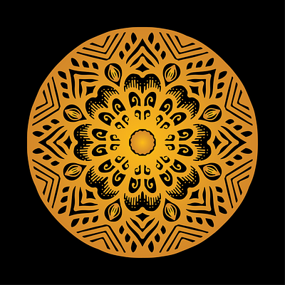 Luxury golden color vector mandala card