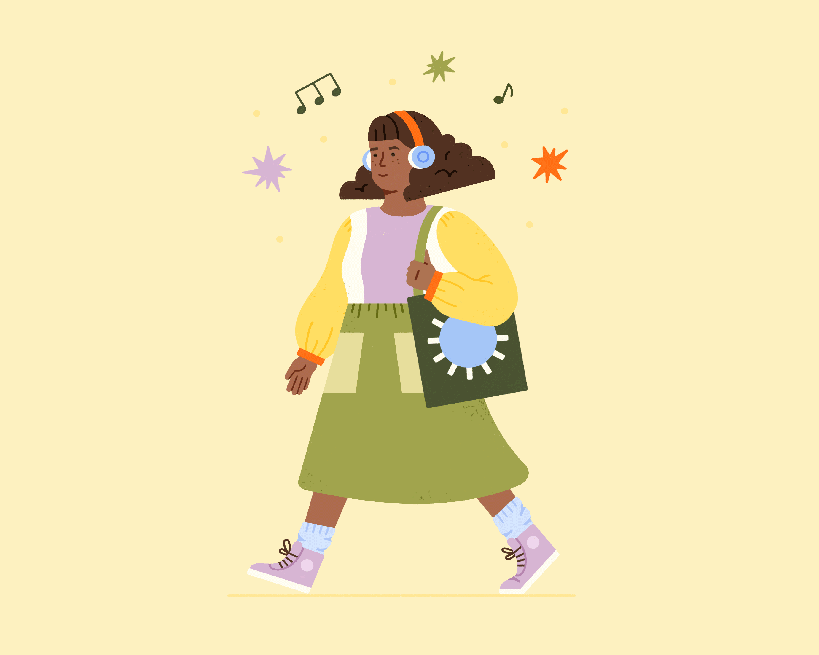 Girl Walking animation dress girl girl walking illustration music photoshop procreate spring walk walking