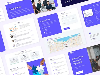 Talent Pool Web Design Landing Page illustration landing page talent tech company ui user interface web design