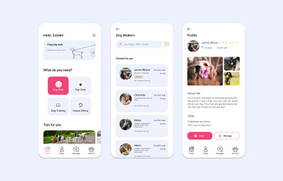 UI for a dog walking app design product design ui uiux visual visualdesign