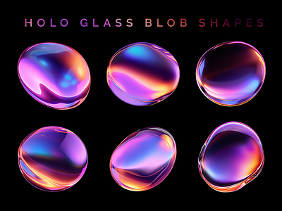 Holographic glass fluid blob shapes 3d blob bold bubble colorful design dispersion drop fluid glass graphic holographic liquid melted metal metallic rendering shape