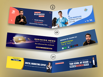 Social media profiles banner/cover/header banner design design facebook cover graphic design linkedin banner luxury social media banners youtube channel header