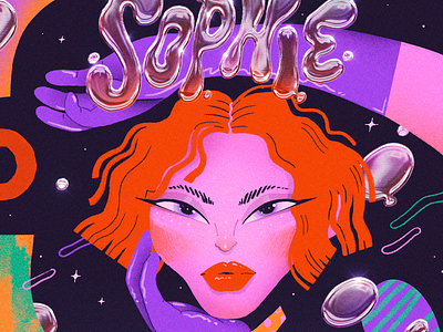 SOPHIE Magazine character character design dribbble editorial editorial illustration illustration lgbtq magazine magazine cover music portrait pride queer sophie sophie xeon