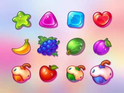 Candy Slot - Game Symbols 2d blockchain casino casual crypto food fruits gambling game game icons game items gaming gems icons illustration slot slot game slots sweet symbol