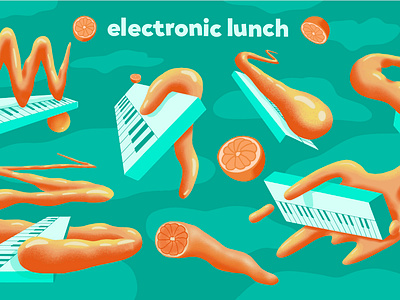 ORANGES AND SYNTHS Design design graphic design illustration music