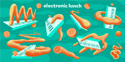 ORANGES AND SYNTHS Design design graphic design illustration music