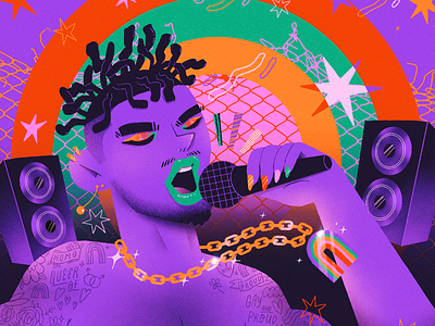 LGBTQ Acceptance in Hip-Hop | Feature Illustration artwork chains character character design hip hop illustration pride queer rap rapper representation