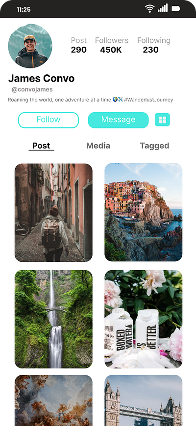 Social Media App graphic design ui